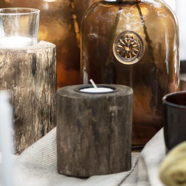 Kerzenhalter Holz für Teelichte UNIKA 9cm Ib Laursen