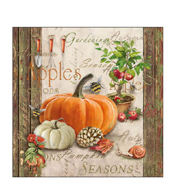 Ambiente Papierservietten Kürbisse Autumn gardening, 25x25cm