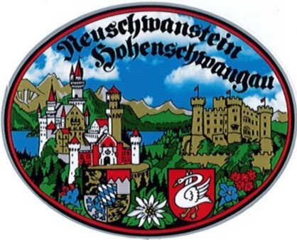Aufkleber Neuschwanstein-Hohenschwangau oval 8x9cm