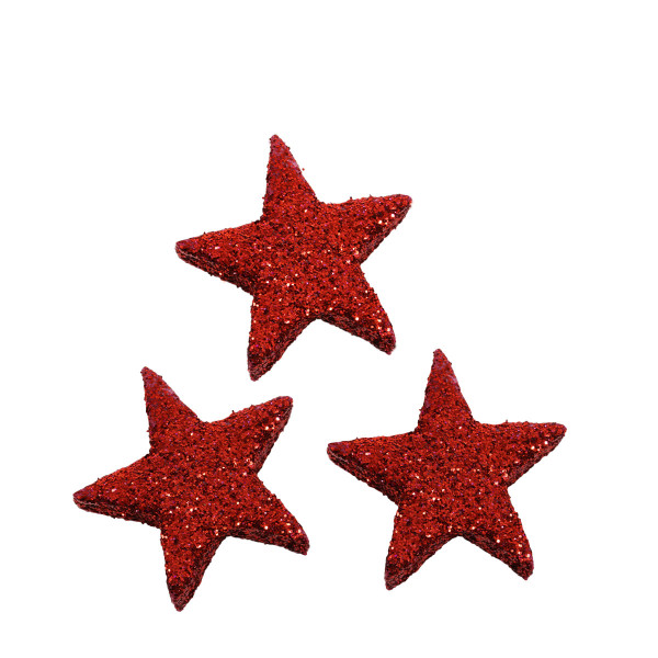 Deko Streuer, Sterne Glitter, rot, 108 St/Box