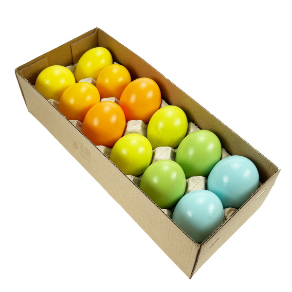 Ostereier gefärbt, bunt, 6farbig, Natureier, 12St./Box