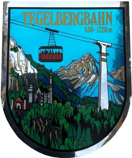 Aufkleber in Wappenform Tegelbergbahn