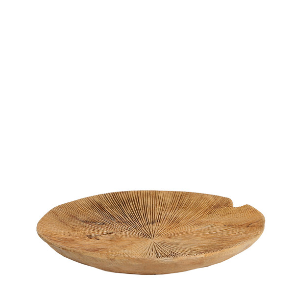 Holzschale Benoa Teak unfinish, rustikale Naturholzschale mit Maßerung, Ø35cm, WMG Grünberger