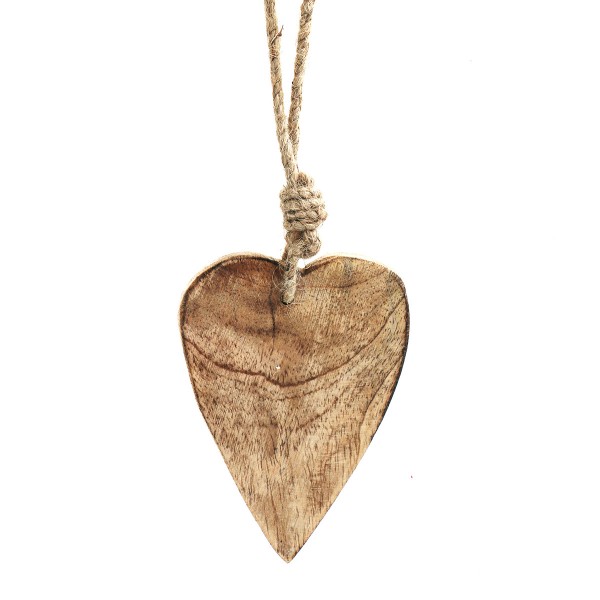 Herz natur 20cm Holz Hänger