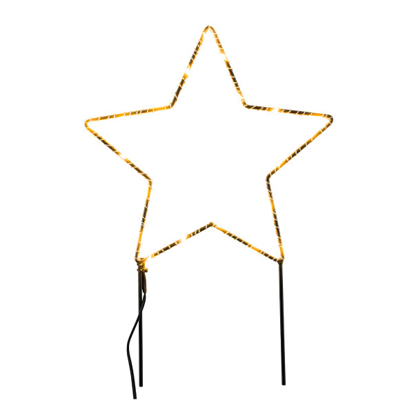 LED Weihnachtsstern Outdoor, filigraner Metallstern mit Stecker, Batteriebetrieb, Timer, 43cm