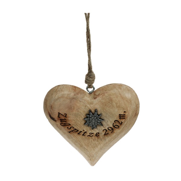 Holz Herz, Zugspitze, 15cm