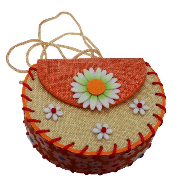 Halbmondtasche, Blume, orange