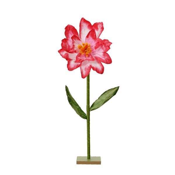 Deko Blume auf Ständer, Papierblume pink, 80cm
