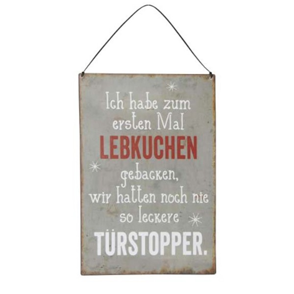 Schild Weihnachtsspruch Lebkuchen zum Hängen 20x30cm