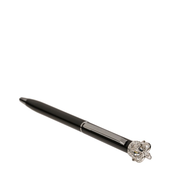 Metall Kugelschreiber mit Krone + Swarovski Stein