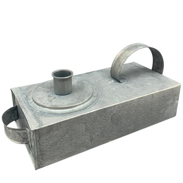 Kerzenhalter Schublade Junker, Stabkerzenhalter aus Zink used look, 23x10cm