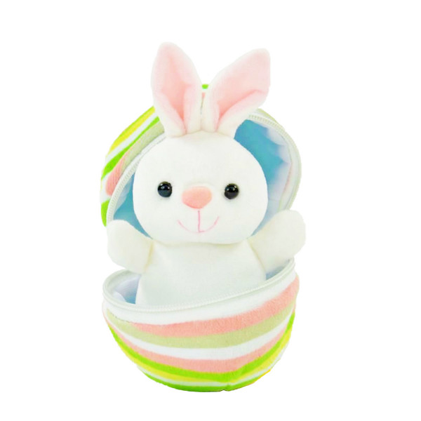 Plüsch Hase Hanna im Ei, weißes Häschen im Ei, 13cm