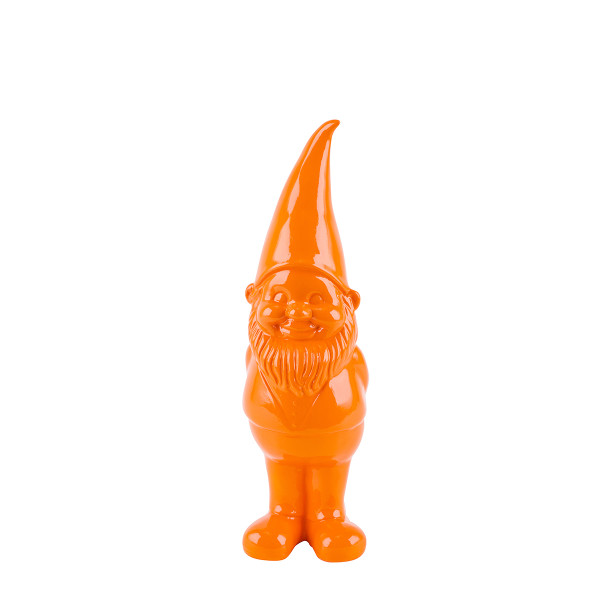 Deko Gartenzwerg orange, Zwerg aus Keramik, 21cm
