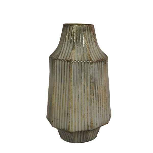 Vase antik gold/grau Metall 39cm