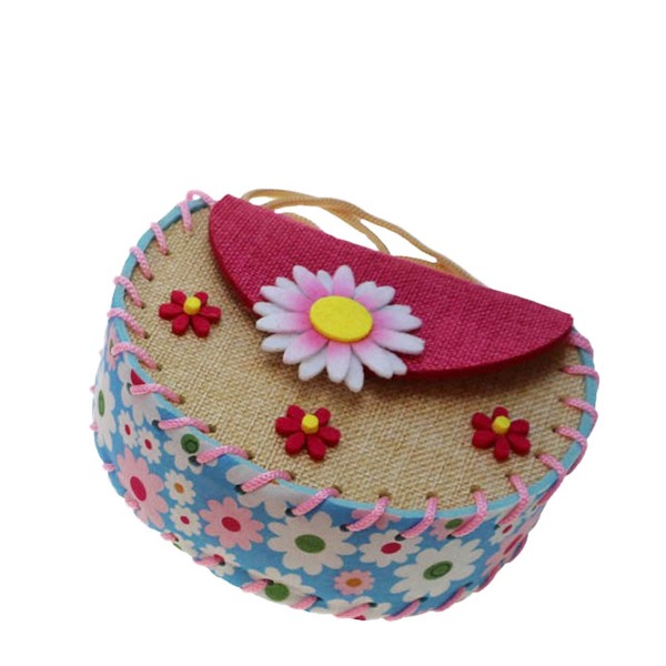 Halbmondtasche, Blume, pink
