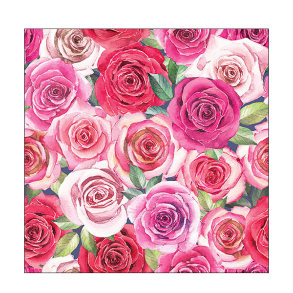 Ambiente Papierservietten Rosen rot-pink, Ariana, 33x33cm