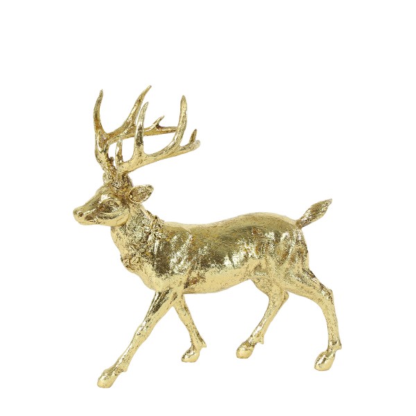 Hirsch gold Polyresin 24cm