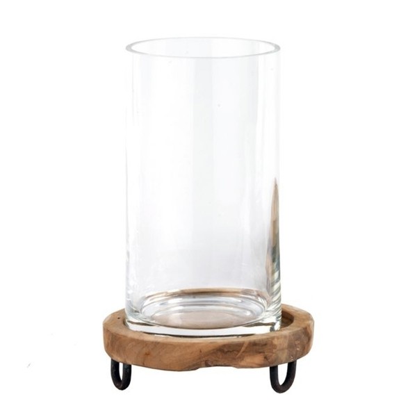 Windlicht Teak mit Glas 40cm WMG Grünberger