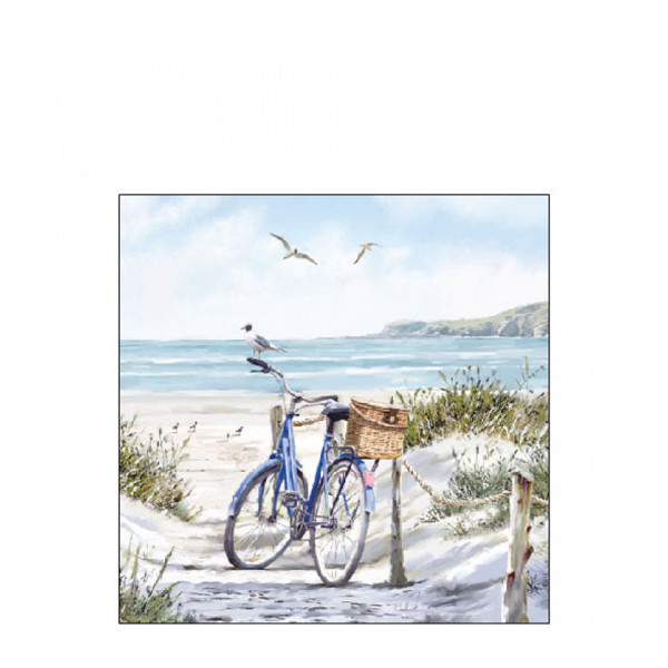 Ambiente Papierservietten Fahrrad am Strand, Bike at the beach, 25x25cm