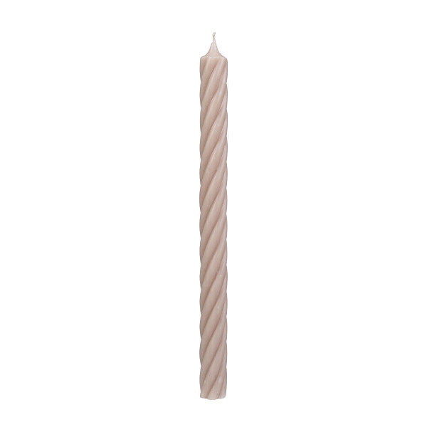Stabkerze Rustic Twist gedreht, Sahara, 250x28mm, Wenzel Kerzen