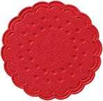 Duni Zelltuch-Untersetzer rund, 8-Lagig, 7,5cm rot