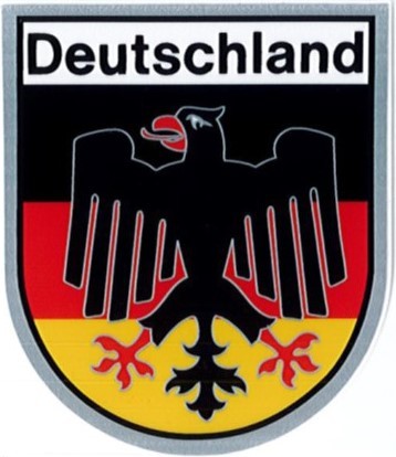 Aufkleber in Wappenform Deutschland mit Adler