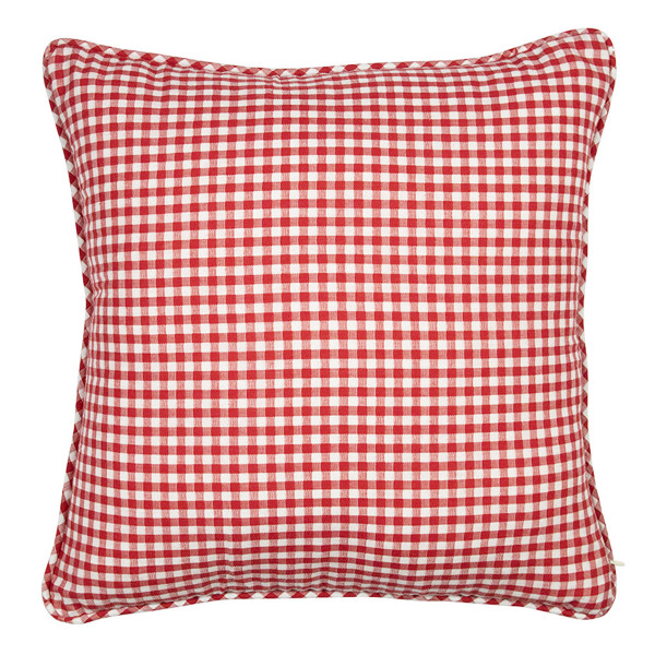 Baumwoll Kissen Karo weiß-rot, groß, 55x55cm, Mars &amp; More
