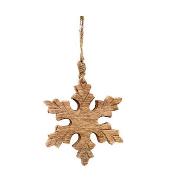 Schneeflocke 15cm Holz Hänger
