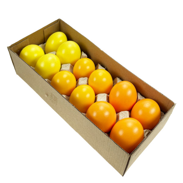 Ostereier gefärbt, gelb-orange, 3farbig, Natureier, 12St./Box