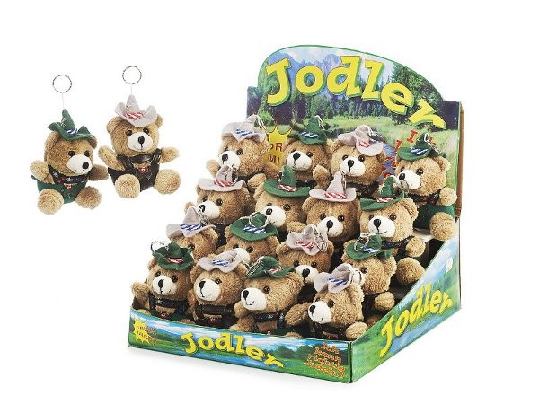 Plüsch Jodel Bär und Jodel Hiasl 12cm mit Schlüsselanhänger