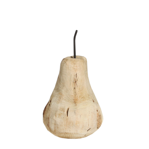 Deko Birne Natur, Holzbirne aus Naturholz, 35cm, WMG Grünberger