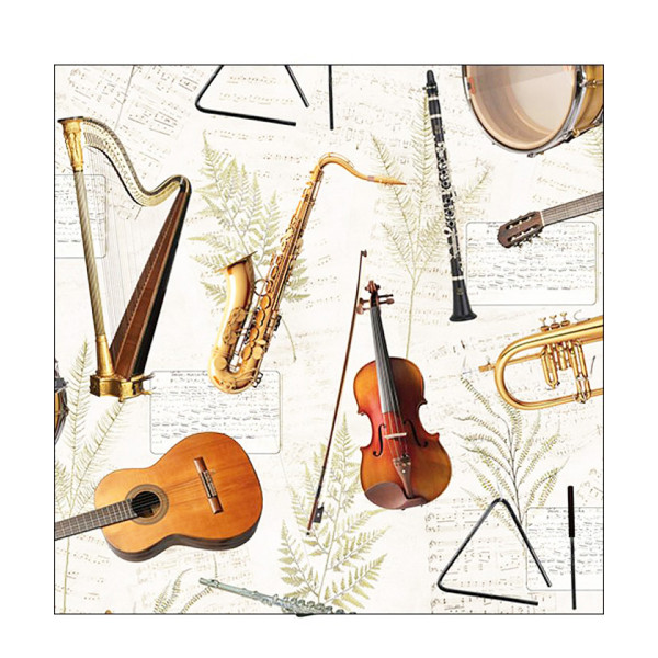 Ambiente Papierservietten Musikinsrumente, 33x33cm