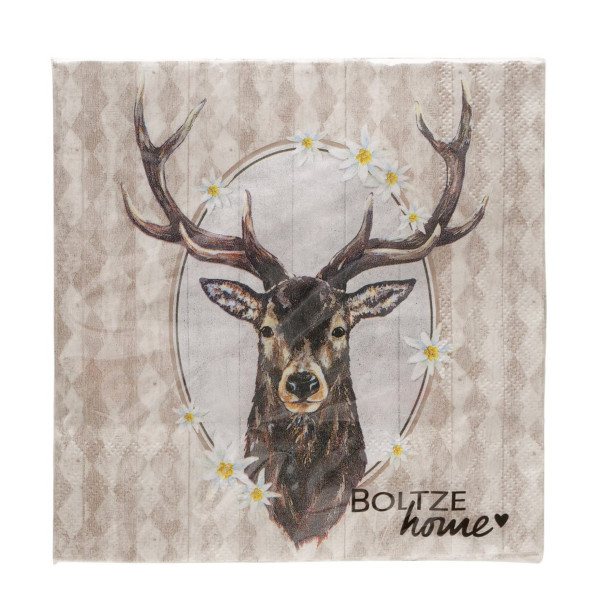 Papierservietten Hirsch Ludwig, 33x33cm, Boltze Home Collection