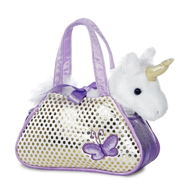 Plüsch Taschen Tiere FP Einhorn lila PeekaBoo 20cm